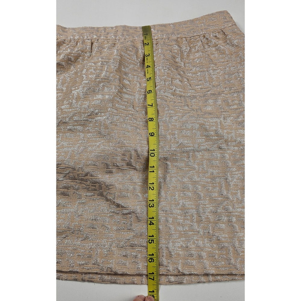 Loft Jacquard Gold Silver Mini Skirt Size 8 - Picture 9 of 9